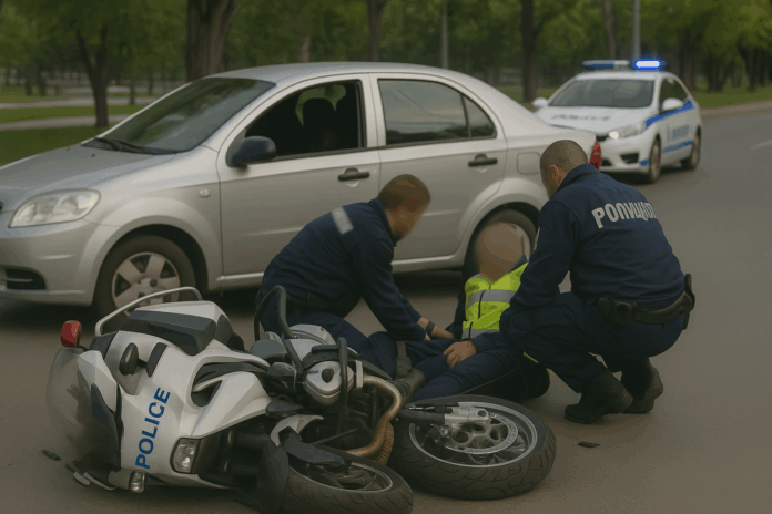 Пострадал полицейски служител