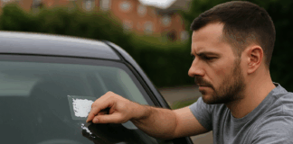 Премахване на стикер на автомобил