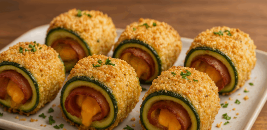 Рула от тиквички с бекон и чедър