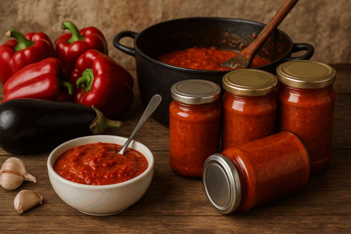 е емблематичен балкански деликатес – ароматна паста от печени червени
