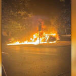 Автомобил на шефа на полицията в Козлодуй изгоря посред нощ Горящ автомобил