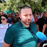 Николай Попов на протест в Бургас