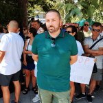 Николай Попов на протест в Бургас