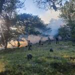 Военни гасят пожар