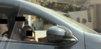 Дете на предната седалка, снимано от Русинова