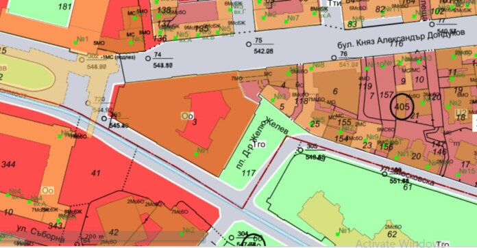 Скицата на района