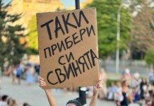 Таки, прибери си свинята. Снимка от протеста във Варна за подкрепа на Благомир Коцев