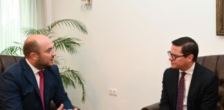 Министъра на правосъдието Георги Георгиев и Михаел Шмид, председател на „Евроюст“