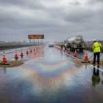 Опасен разлив на гориво край Русе: пожарната успя да предотврати инцидент Обезопасяване на пътно платно, заради замърсяване с разлято гориво