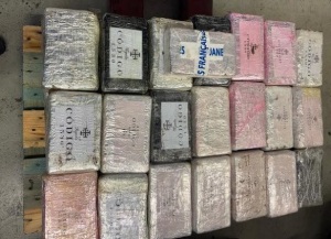 Заловен кокаин. Снимка: ГДБОП