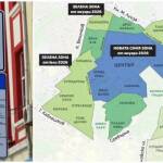 Карта на синята и зелената зона в София