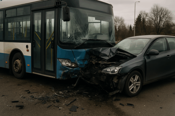 Катастрофа между автобус и кола Катастрофа между автобус и кола