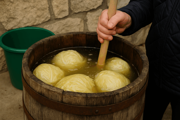 Претакване на киселото зеле Претакване на киселото зеле