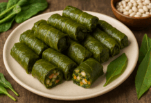 Постни лападови сарми с боб, спанак и киселец — вкус от сърцето на българската кухня