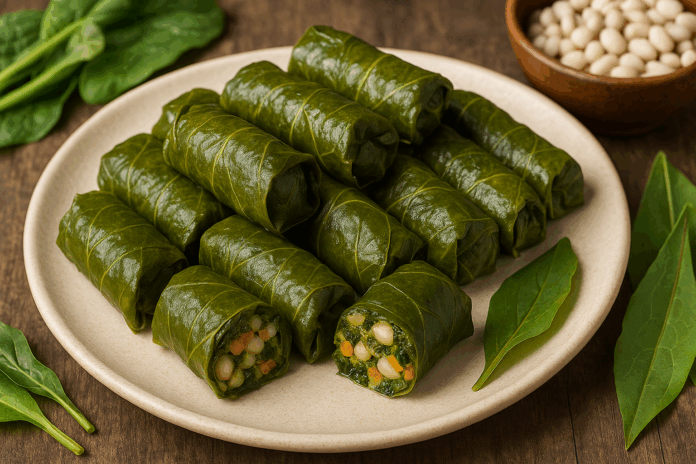 Постни лападови сарми с боб, спанак и киселец — вкус от сърцето на българската кухня Постни лападови сарми с боб, спанак и киселец — вкус от сърцето на българската кухня