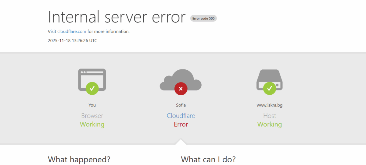 Сериозен срив с  доведе до блокиране на достъпа до множество