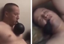 Бургаски полицай диша райски газ? (ВИДЕО +18) Млад мъж диша райски газ?