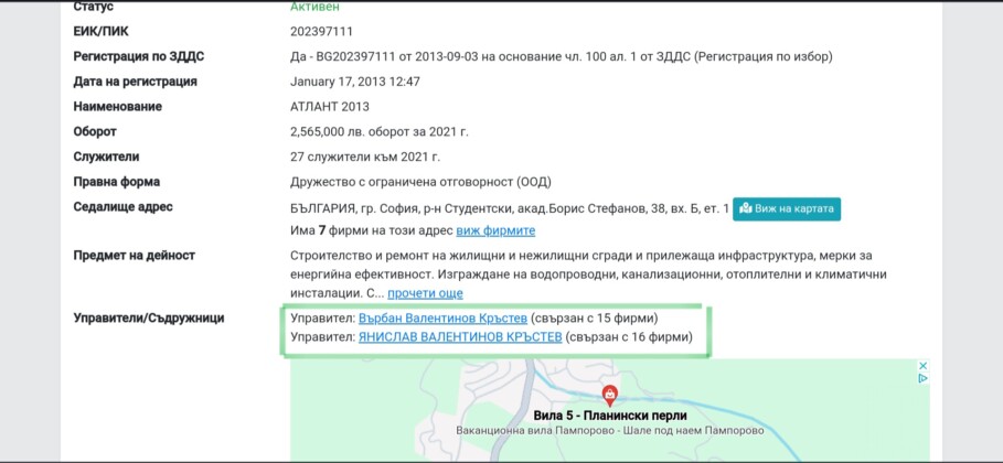 Фирма АТЛАНТ 2013 ЕООД