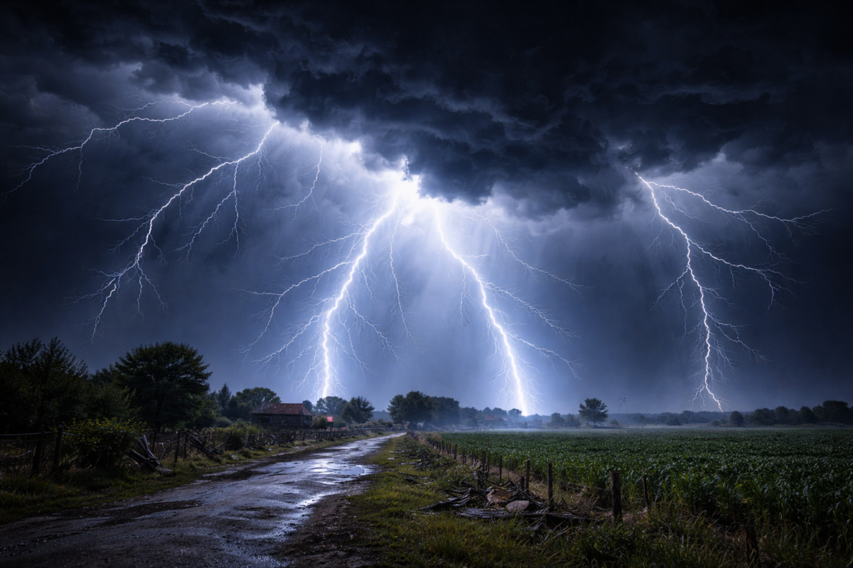 Буря наподобяваща торнадо е преминала през село Меден Кладенец като