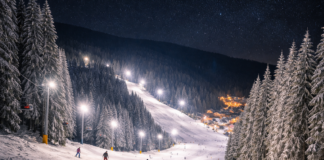 Нощно каране на ски писти