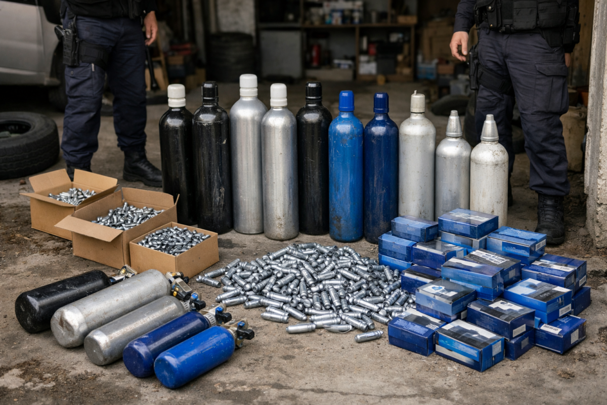 610 флакона райски газ са били иззети при специализирана полицейска