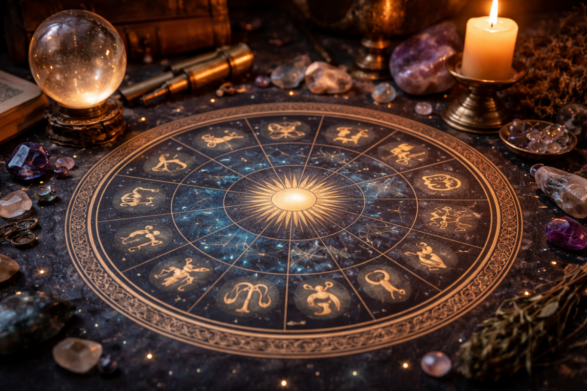 На 13 февруари 2026 г Луната преминава през знака Козирог