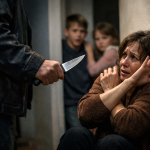 Мъж с нож към съпругата си и пред децата им: Ще те убия!