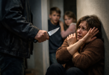 Мъж с нож към съпругата си и пред децата им: Ще те убия!