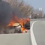 Горящ автомобил на АМ "Тракия"