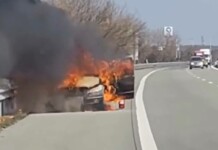 Горящ автомобил на АМ "Тракия"