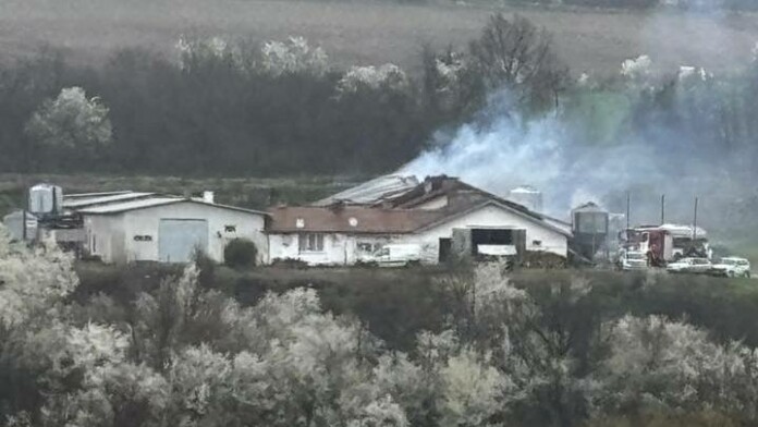 Пожар в помещение в птицефермата