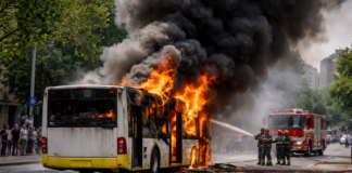 Пожар в автобус