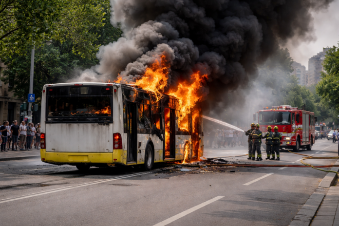Пожар в автобус