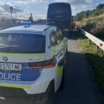 Автобус с деца аварира на АМ „Тракия“, полицаи се притекоха на помощ