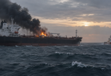 Нова тревога в Черно море: Танкер с предполагаем товар от химикали поиска помощ край Сулина Горящ кораб